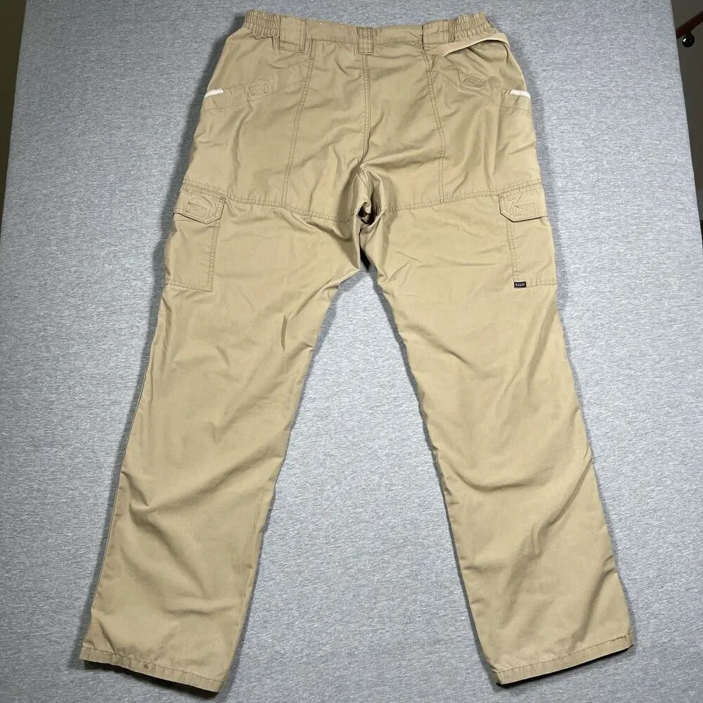 5.11 Tactical Cargo Pants Mens 40x36 (36x33) Beige Canvas Workwear Utility